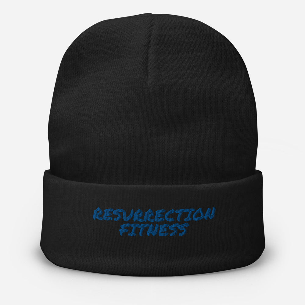 Resurrection Script Embroidered Beanie